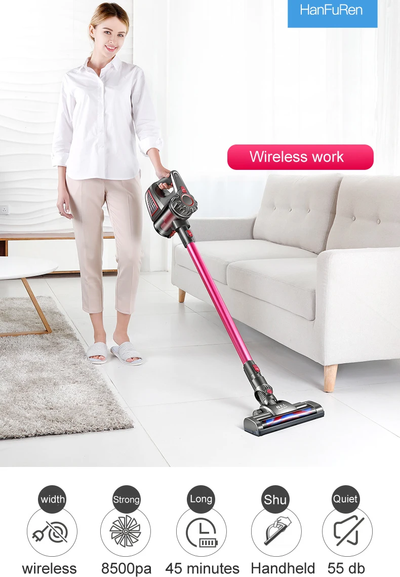 Handheld Wireless Vacuum Cleaner Household High Suction Mute Charging Detachment Machine Cordless Machine