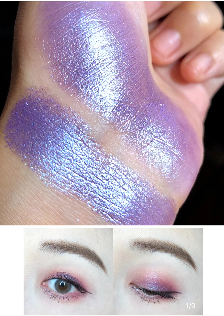 SingleColor Holographic Metallic Duochrome EyeShadow Pallete Glitter Shiny Eyeshadow Pigment Waterproof EyeShadow Makeup Palette