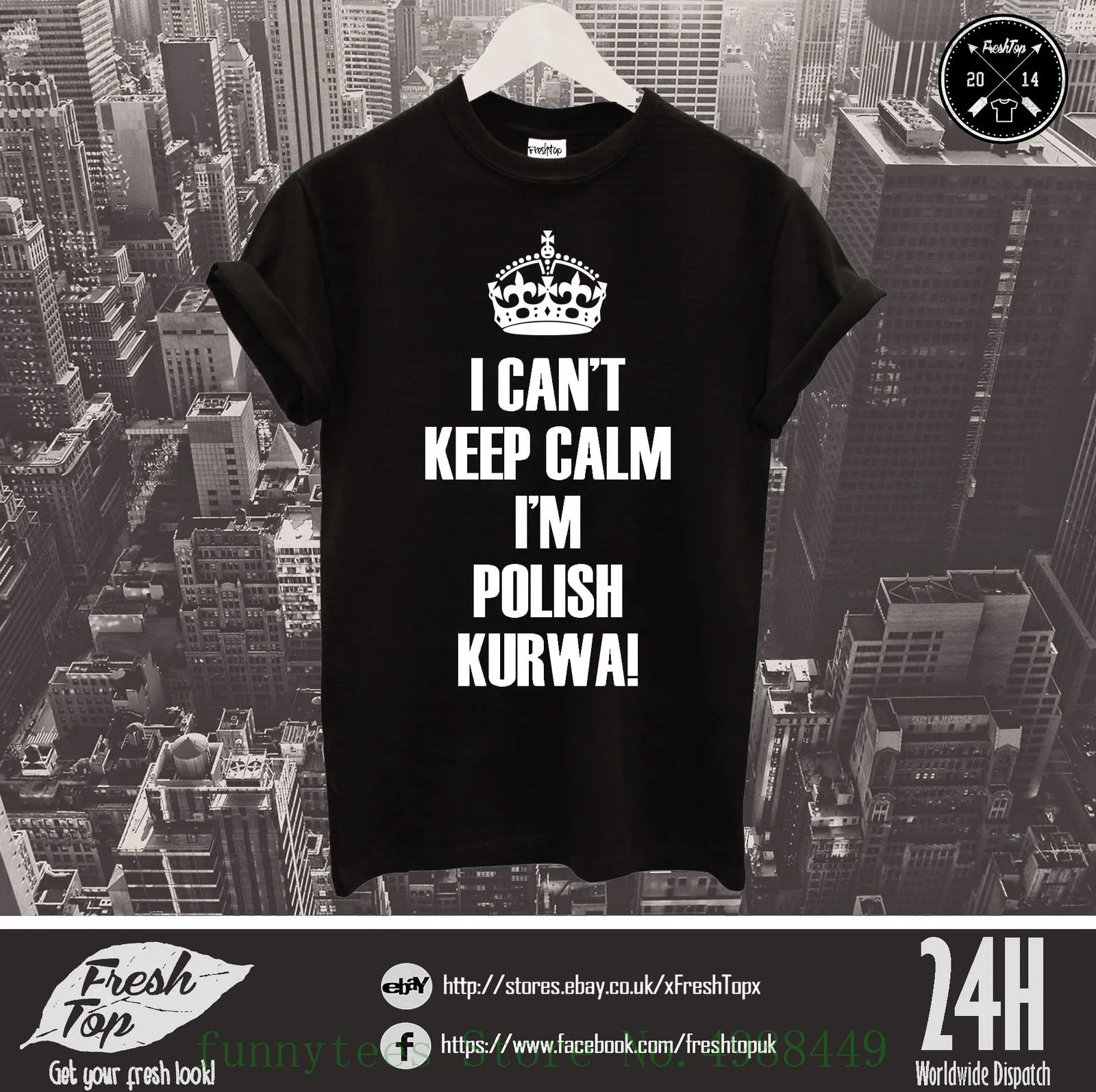I Can't Keep Calm I'm Polish Kurwa Poland T Shirt Top Lewandowski Tumblr Polska Cool Summer Tees |