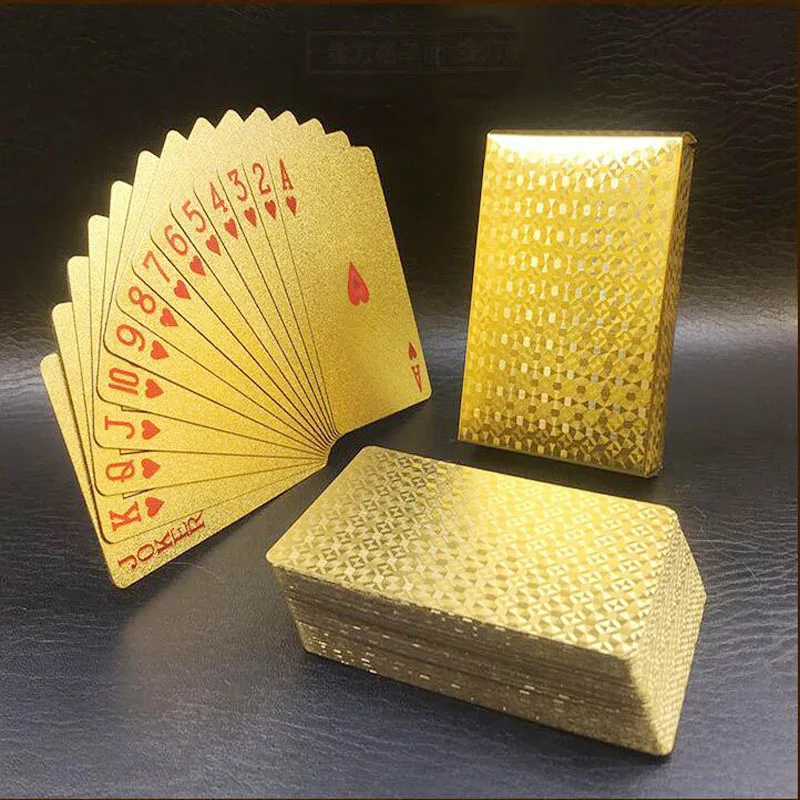 Square lattice Забавная Золотая фольга игральные карты евро долларов США стиль водонепроницаемая Золотая покерная 24K покрытая алмазами карты для покера карточная игра настольные игры - Цвет: Square lattice