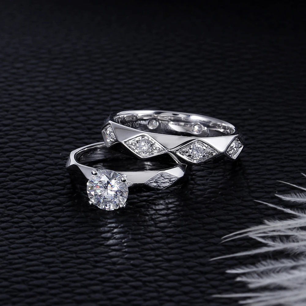 Кольцо-купон для влюбленных из белого золота 14 к 1 карат 6 5 мм F цвет Moissanite дамское