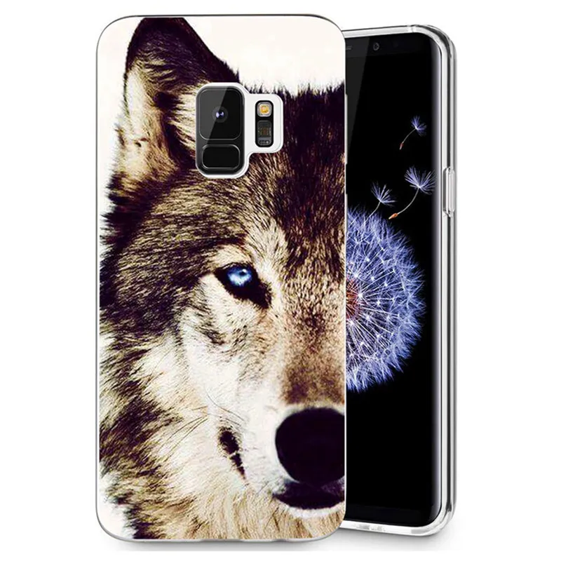 For Samsung Galaxy S9 S8 Plus J5 J7 S7 edge Note 8 J320 J530F J720 A3 A5 2016 TPU Silicon Colorful Wolf Cool Cover Case D104 |