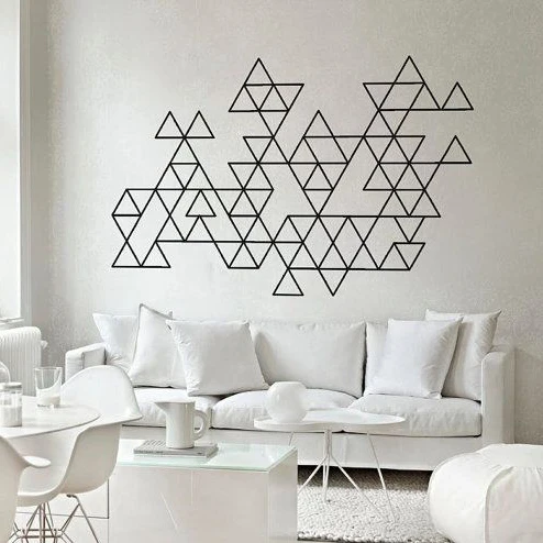 

Triangle Pattern Wall Sticker For Nursery Triangle Children Wall Decal For Kids Room DIY Decorating Decor P7