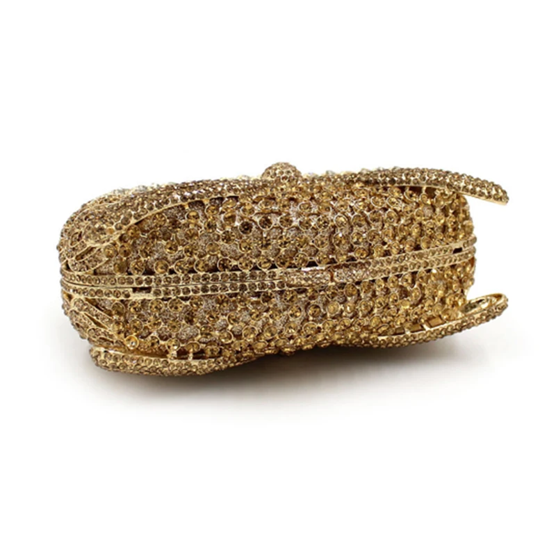 

Gold And Blue Full Diamonds XIYUAN Evening Clutch Bags With Eagle Head Shape Luxury Hollow Out Women Mini Chain Shoulder Bag