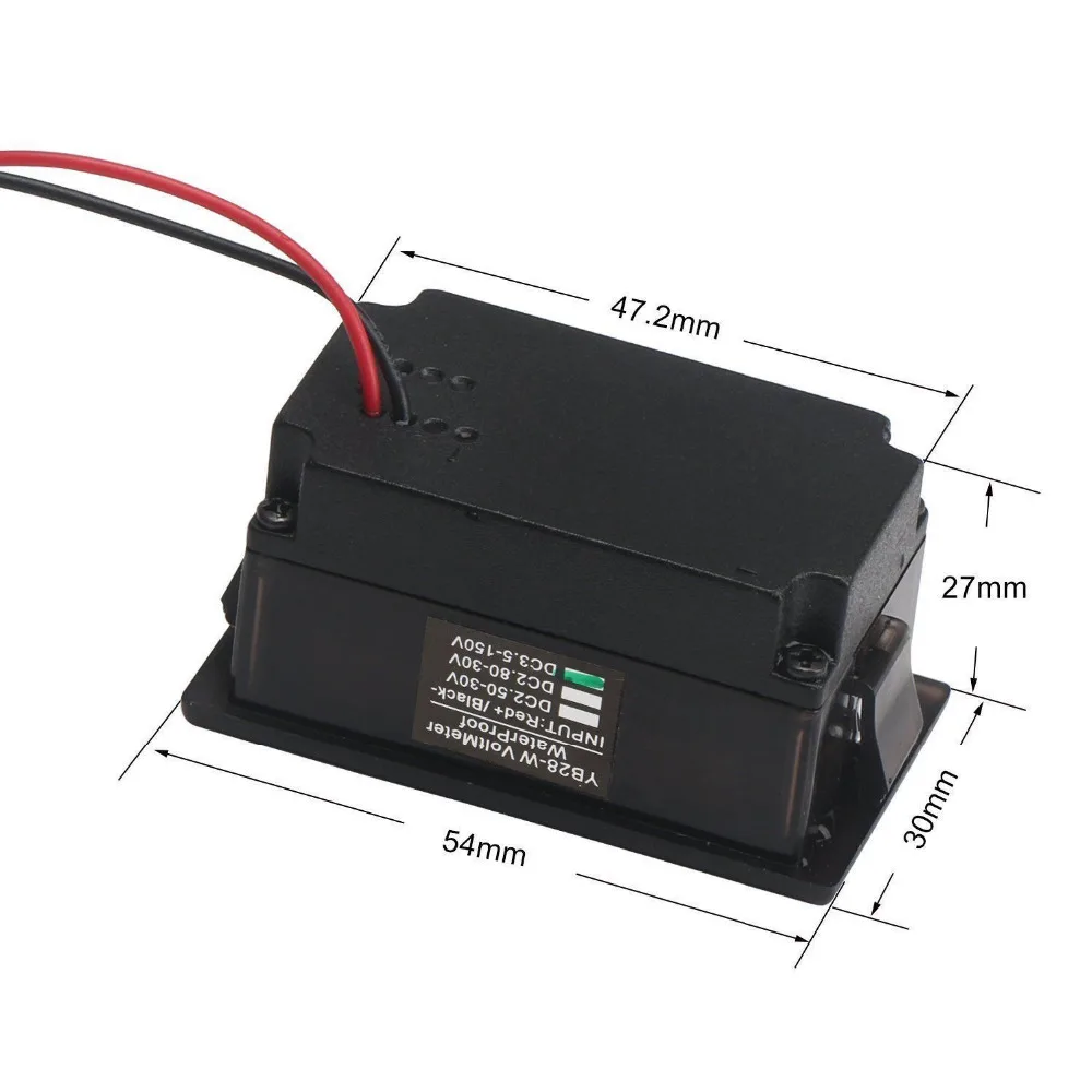 Водонепроницаемый Цифровой Измеритель постоянного тока 3 5 ~ 150 в светодиодный