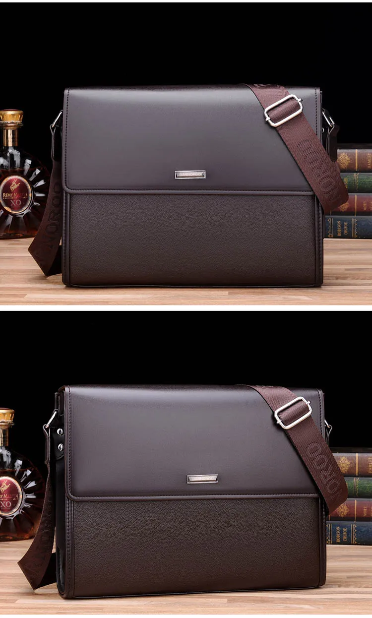 PU Leather Men Briefcase Shoulder Bags Brand Men's Messenger Bag Male Laptop Bag Business Fashion Large Capacity Travel Bag