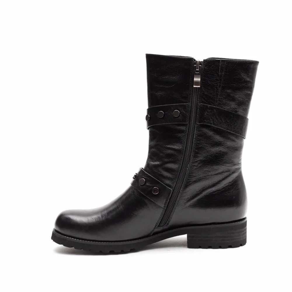 KvPhan New 2017 Genuine Leather suede Ladies Shoes Woman Ankle Boots Round Toe square Casual heel zip Autumn black 35-40 size |