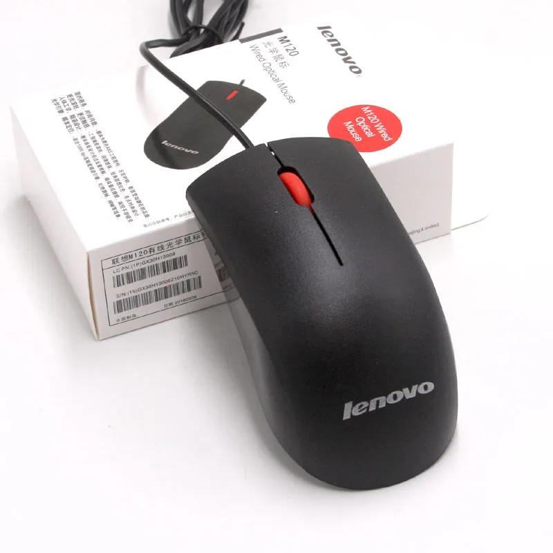 Lenovo USB мышь M120 1000 точек/дюйм оптическая проводная Колесо Мини 3D мыши Проводная
