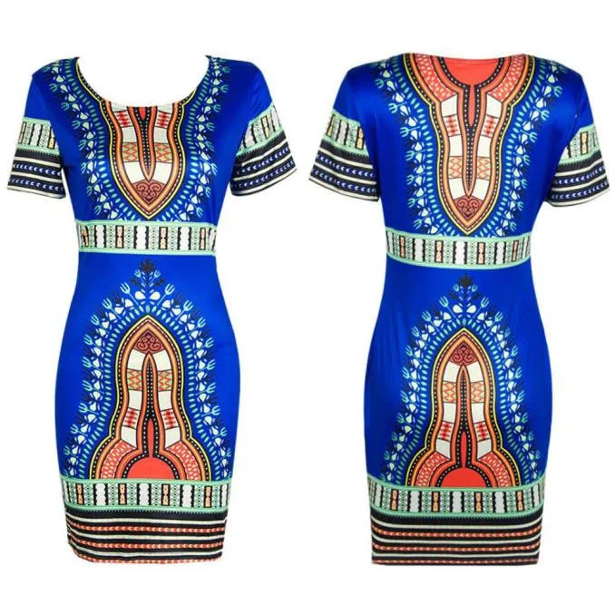 Scolour Boho Летнее платье женское традиционное Африканское этническое Платье с принтом Дашики бодикон Клубные вечерние Vestidoes одежда платье