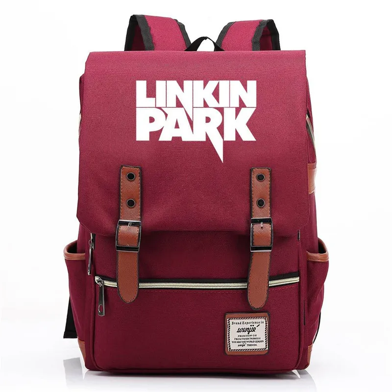 14 16 дюймов Linkin Park Группа звезда школьная сумка Bookbag женский рюкзак Мужчины Мальчики Девочки ученики ноутбук сумка на ремне с пряжкой откидная крышка