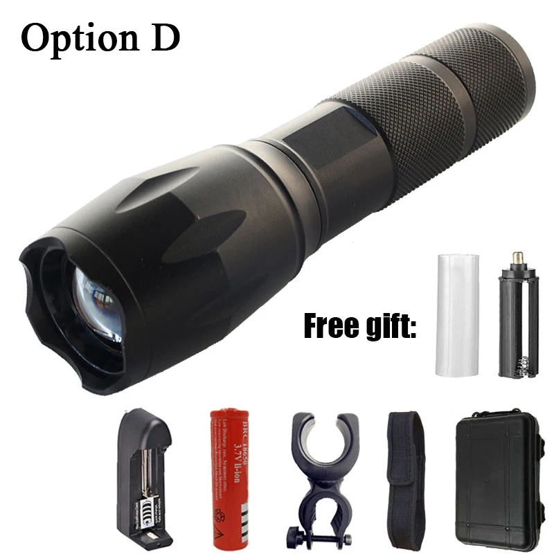 Litwod Z25A100 Cree XM-L2 U3 светодиодный фонарик, лампа 6000лм, алюминиевый водонепроницаемый зум, светодиодный портативный светильник для кемпинга, охоты - Испускаемый цвет: Option D