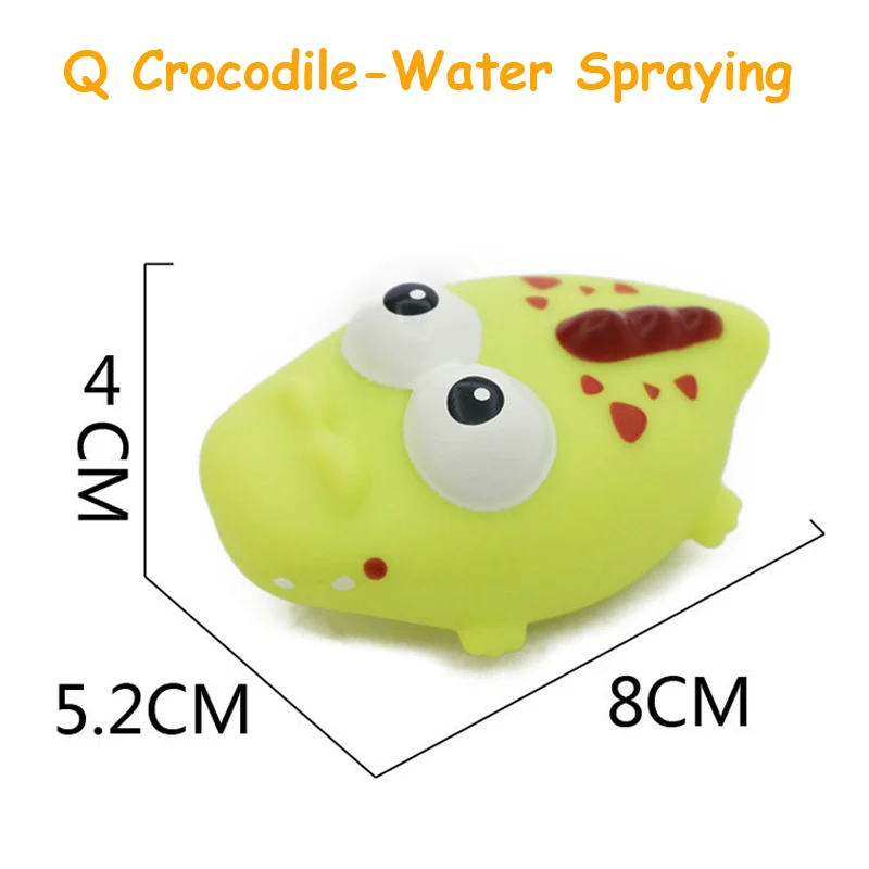 crocodile 1 шт. Детские Игрушки для ванны с распылителем воды, Мягкие Резиновые Милые Мультяшные животные, игрушки для ванной, рыба, Лев, крокодил, для детей, для мальчиков и девочек - Цвет: crocodile