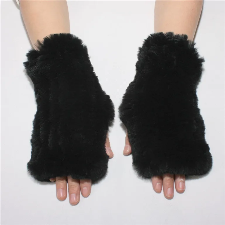 Liyafur Новый Для женщин натуральная Трикотажные Кролика Рекс Мех Зима пальцев