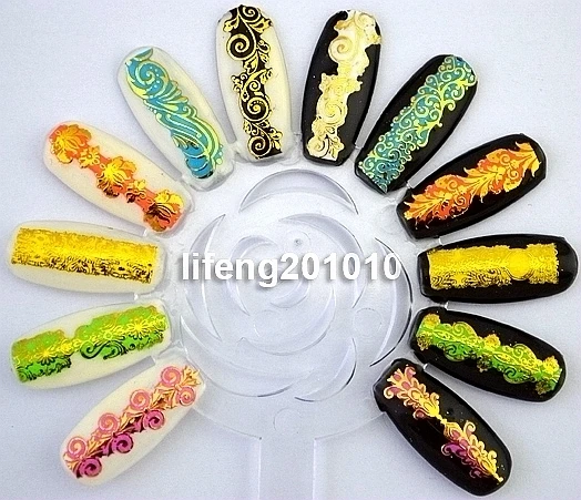 Высокое качество 3D Неоновые конфетные цвета наклейки для дизайна ногтей