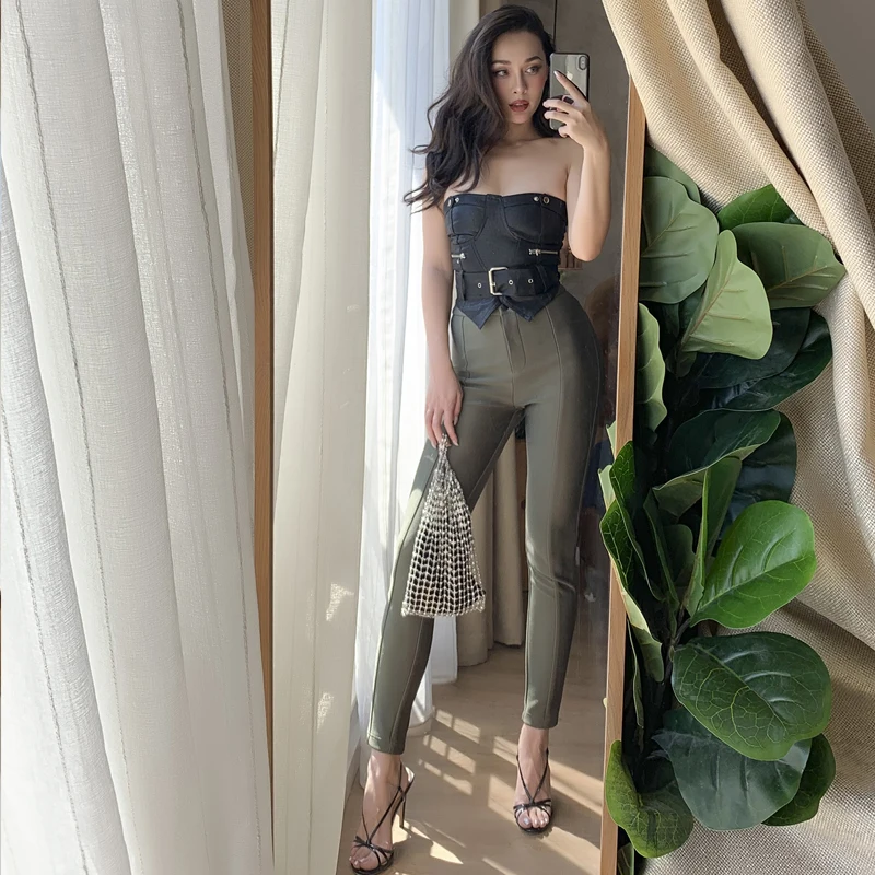 2019 черный застежкой молнией на спине серии пикантной кожаной обуви как