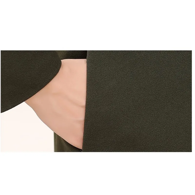 

New Autumn Winter Middle-aged Mother Trench Coat Plus Size 5XL Elegant Temperament Slim Long Outwear Solid Casual Women Clothing