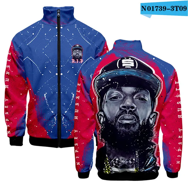J nipsey hussle толстовка на молнии повседневные толстовки Новая модная крутая уличная осенняя и зимняя одежда толстовка - Цвет: J