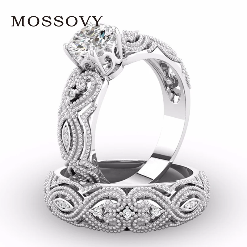 Mossovy, Женское кольцо с короной из розового золота, модные популярные обручальные кольца с кубическим цирконием для женщин, женские кольца, аксессуары для женщин