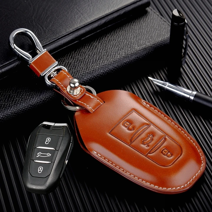 

Key Case for Citroen C4 C5 Aircross C6 Keyless Remote Smart Key Fob Leather Cover for Peugeot 408 508 2008 4008 Accessories