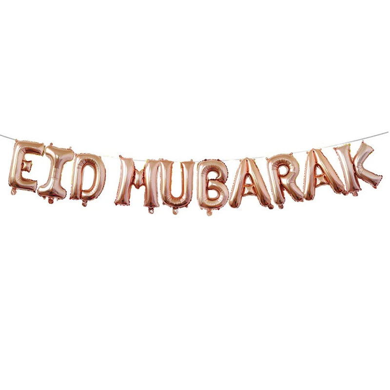 EID Мубарак розовое золото буквы шар Золотая фольга шары для мусульманских