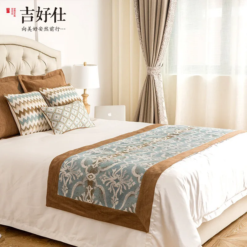 50x210cm Bed Flag Модный поясной наволочка имитация пенька жаккард полиэстер плед полосатый диван наволочка 45x45 см отель Декор кровать набор 30x50 60 - Цвет: 50x210cm Bed Flag
