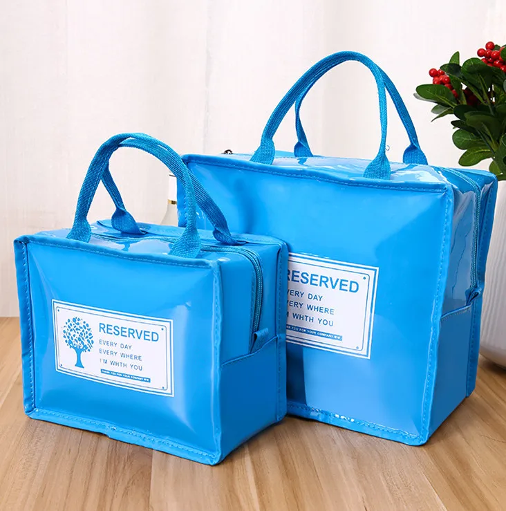 bigger size blue Из искусственной кожи Ланч посылка термо Термальность сумка для обеда для Для женщин детей Lunchbags тотализатор кулер Коробки для обедов изоляции посылка пузырь со льдом - Цвет: bigger size blue