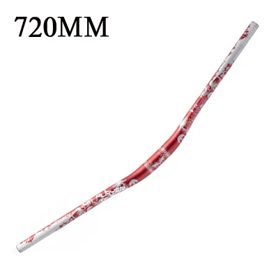 red 720MM Алюминиевый сплав MTB горный велосипед руль XC/DH спуск гоночный велосипед руль подъемная Ручка Бар 720/780 мм части велосипеда - Цвет: red 720MM