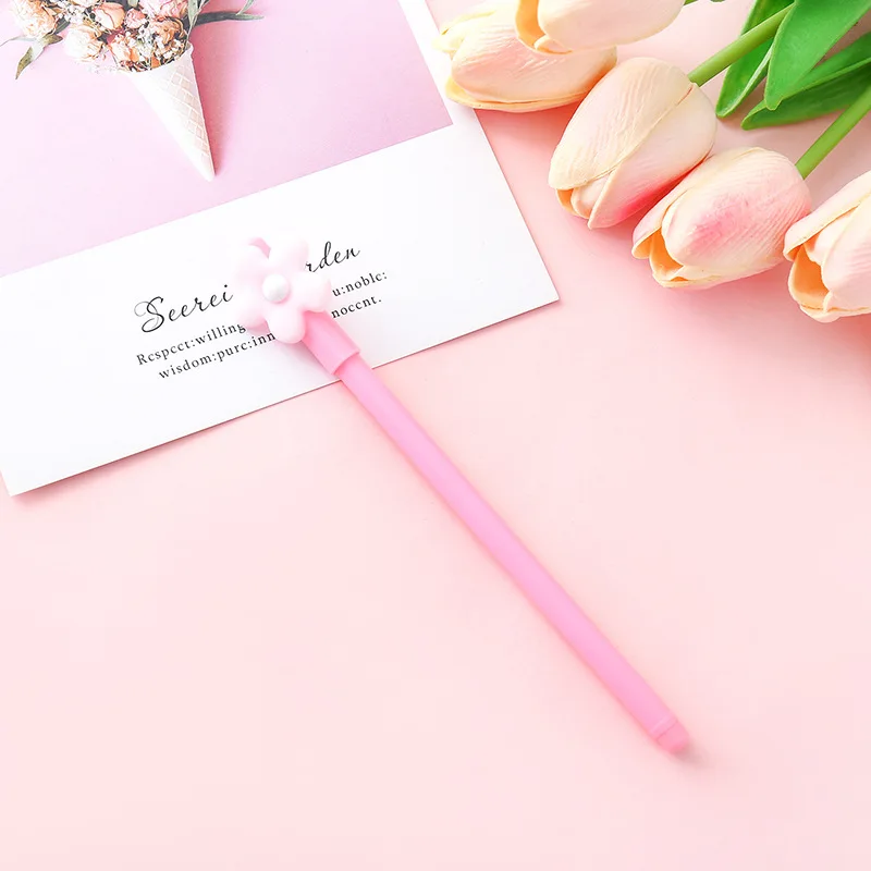

48pcs/set South Korea's Cute Little Flower Neutral Gel Pen Creative Student Office Signature Pen Black Ink 0.5 Mm Gel Pen