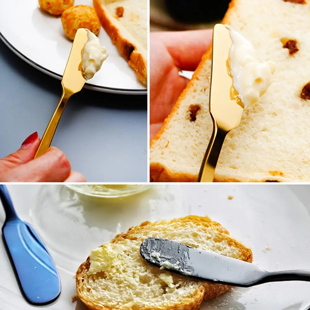 6/4 pcs/set 304 Stainless Steel Butter Knife Cheese Dessert Jam Spreaders Cream Gold Black Rose Knifes Western Cutlery | Дом и сад