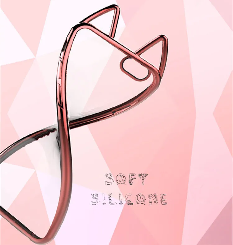 Роскошный чехол с милыми кошачьими ушками для телефона iphone 6 S 7 8 Plus Мягкий