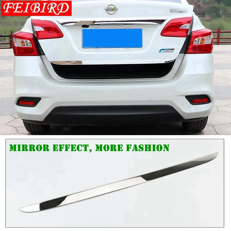 Аксессуары для Nissan Sylphy Sentra 2012 2013 нержавеющая сталь яркое серебро задний багажник багажника крышка багажника отделка