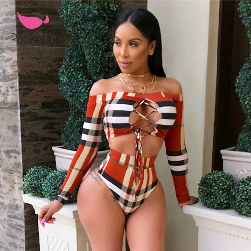 Женский купальник-бандо из двух частей с карманом для девочек сексуальный