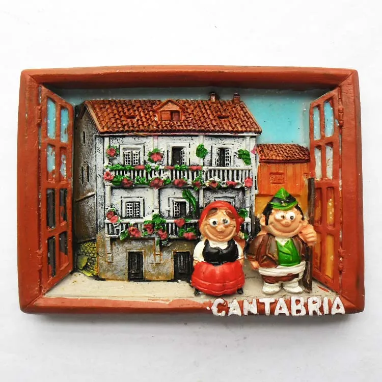 3D рельефные магнитные наклейки для холодильника Cantabria Испании ручной работы