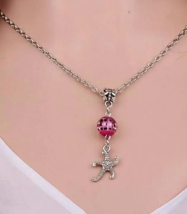 Винтажные серебряные часы чокер Бесконечность маленькая морская звезда кофе чай