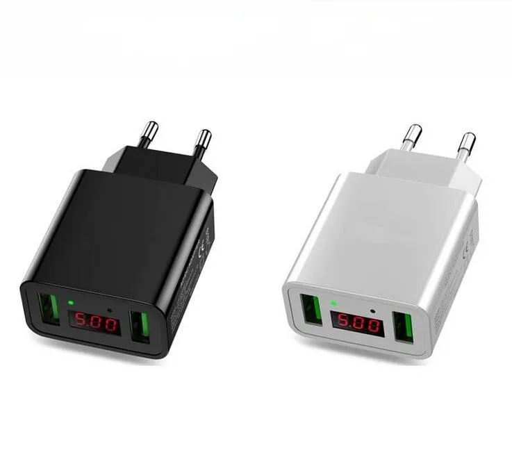 Умное цифровое быстрое зарядное устройство с двумя USB портами 5 В дисплей