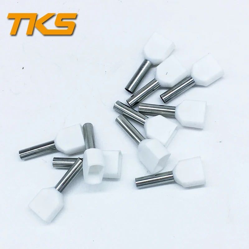 TE2512 Терминал 2x22 AWG провода Bootlace наконечники для мм 2X0.5mm2. 8 рукав двойные клеммы |