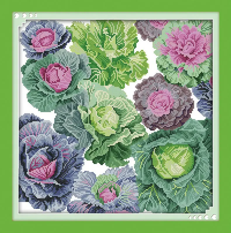 Красивая Печать на холсте капуста DMC подсчитанные китайские наборы для вышивки крестиком Набор