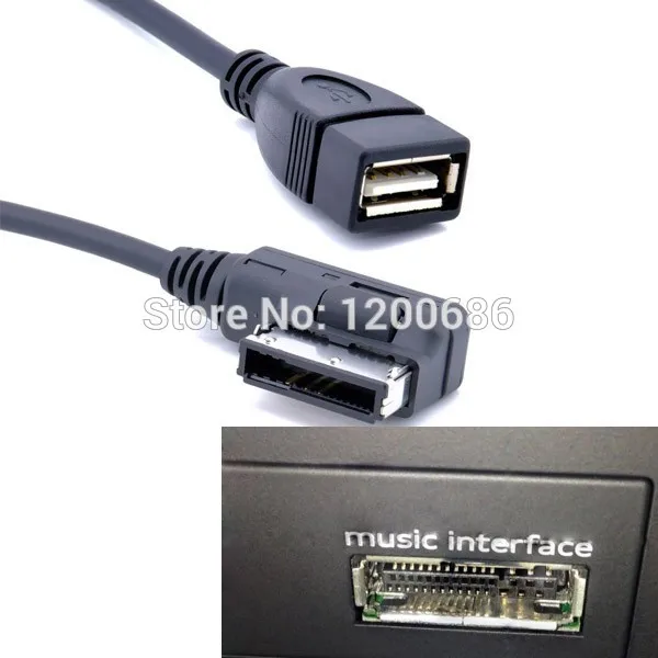 

AMI Music Interface to USB Aux Input Audio Cable wire harness cable For Audi