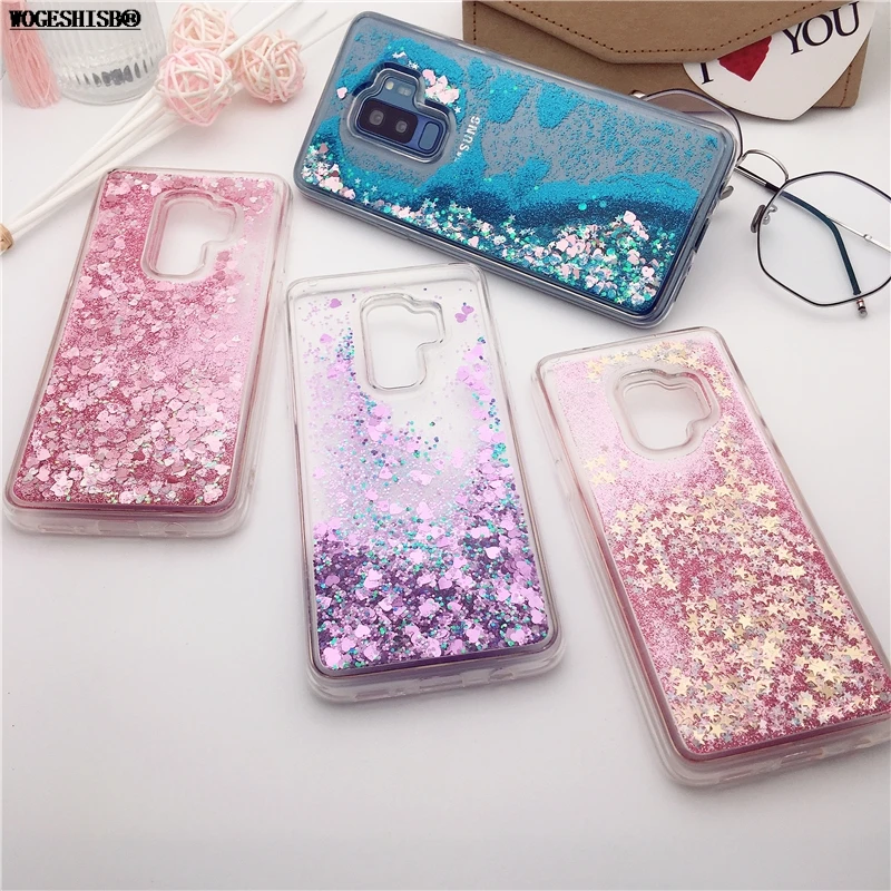 Liquid Case for Samsung Galaxy A3 A5 A6 A7 A8 J3 J5 J7 J2 Pro Prime S6 S7 Edge S8 S9 Plus Dynamic Glitter Cover