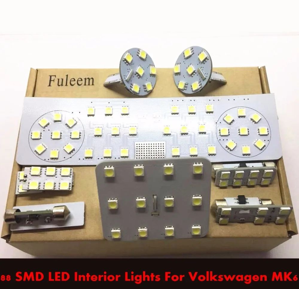 Fuleem 8 шт. в комплекте 6000k белый 88 SMD СВЕТОДИОДНЫЙ внутренний светильник подходит