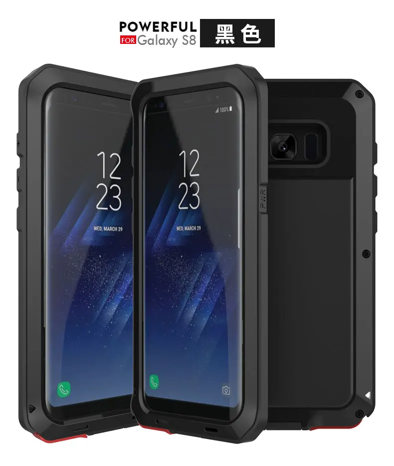 Закаленное Стекло пленка+ для samsung S10 10E S10Plus S8 S8plus S9 S9Plus Note8 Note9 защитный люксовый чехол Heavy Duty чехол металлический чехол