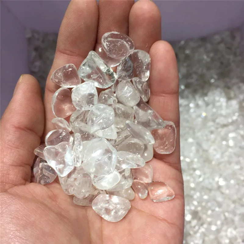 100g top quality 100% Natural rock clear quartz tumble crystal mineral reiki healing loose gemstone wholesale | Дом и сад
