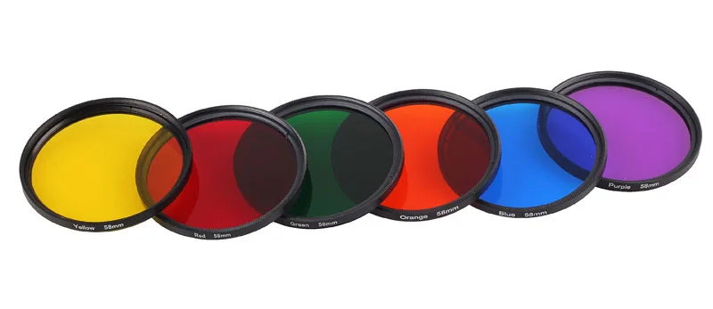 

For Canon EF 50mm f/1.4 USM/for Nikon AF-S 50mm f/1.8G 58mm Camera Filter Gradient Full Red Orange Yellow Blue Purple ND2 4 8