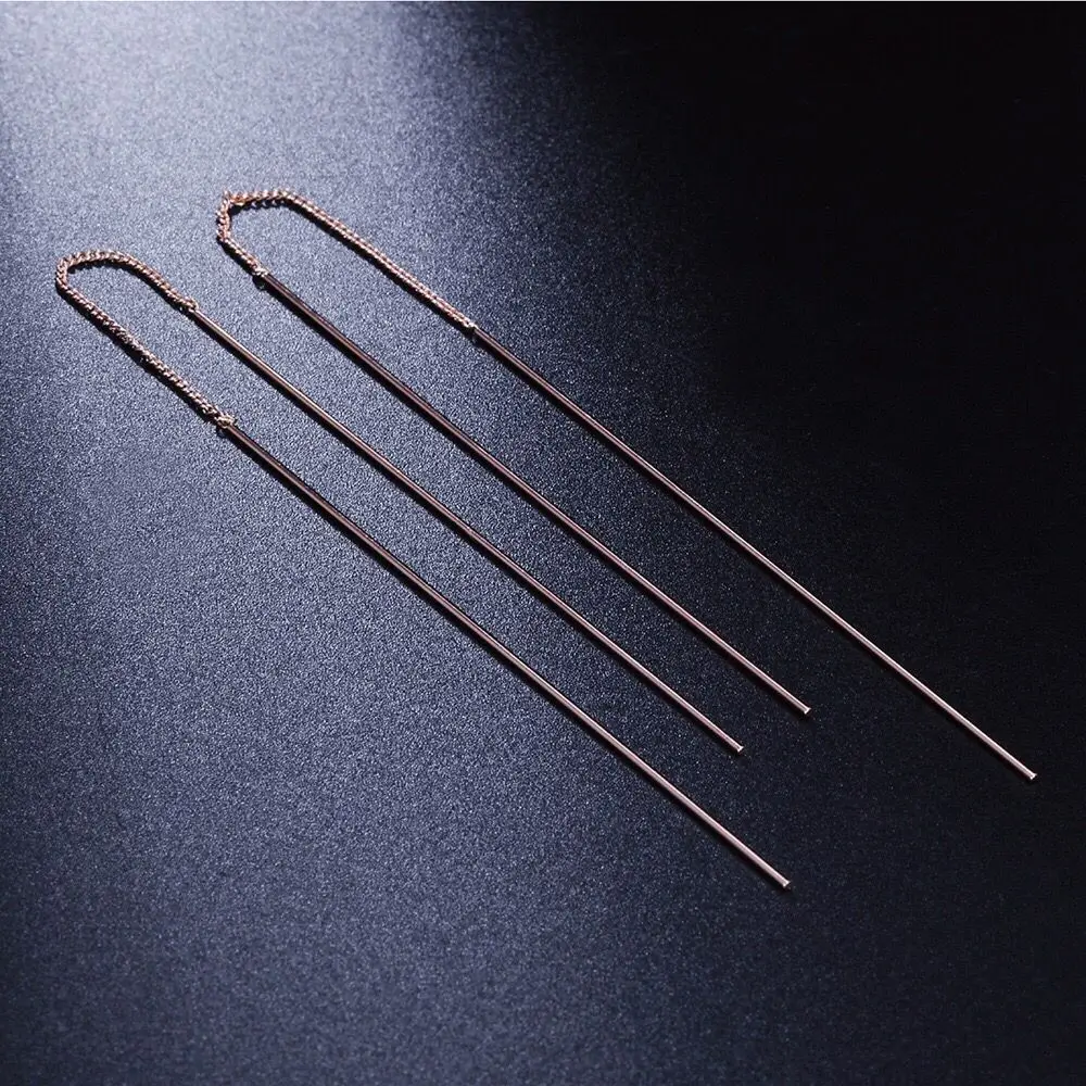 MxGxFam Long Line Drop Earrings for Women Fashion Jewelry 2019 Rose Gold Color Lead Free keep | Украшения и аксессуары