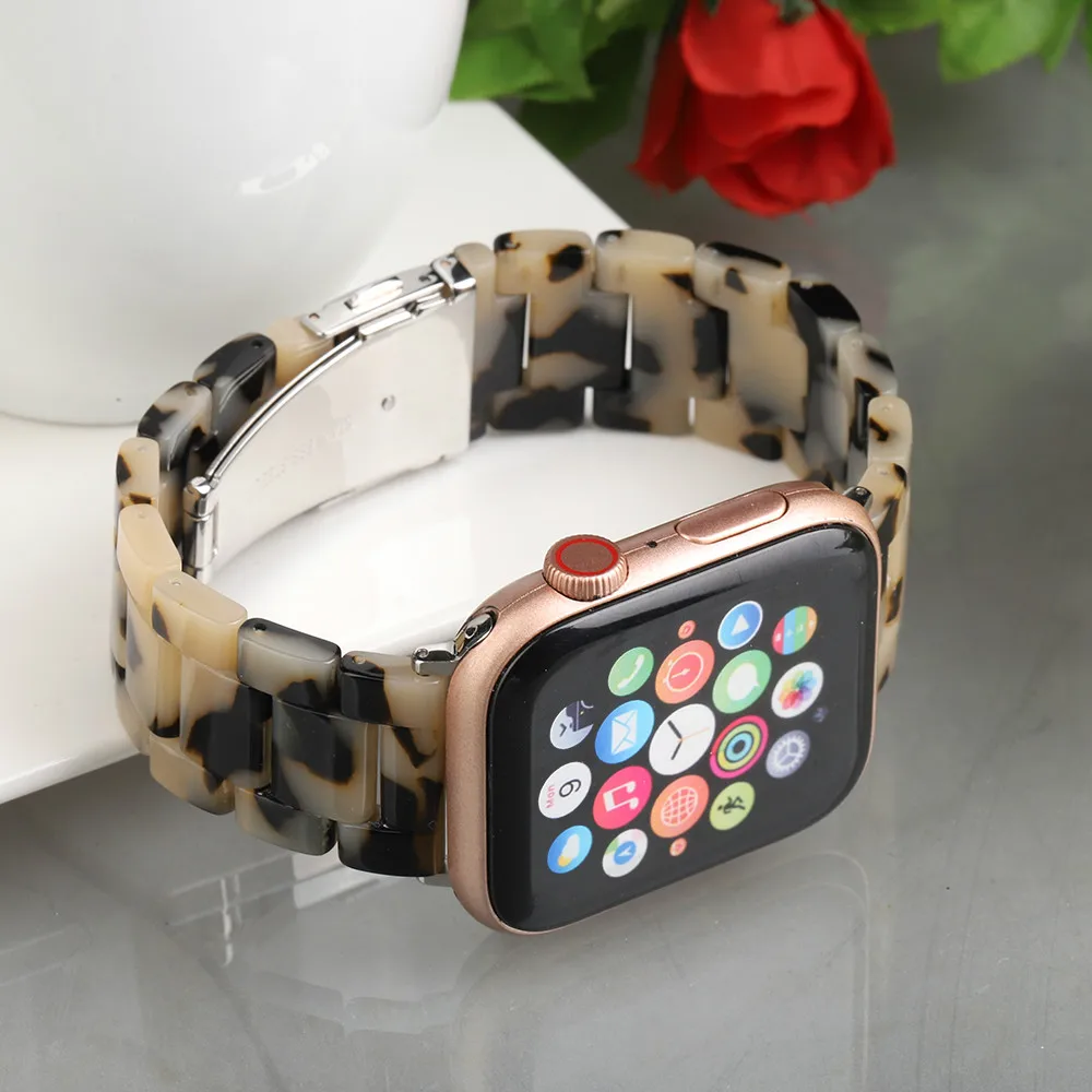 Ремешок резиновый для Apple Watch 4 3 Band 44 мм 38 iWatch 42 40 браслет с пряжкой из нержавеющей