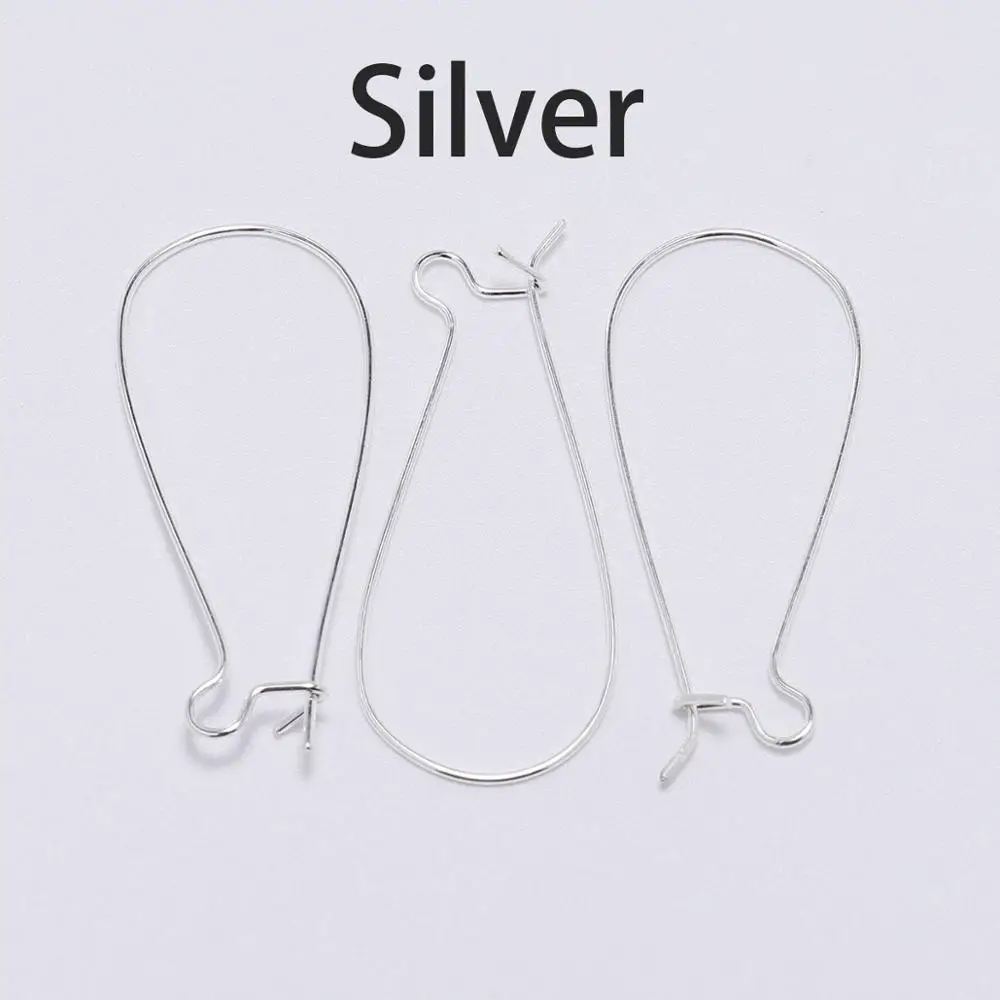 Silver 50 шт./лот, французские Серьги с петлями, обручи, крючок для изготовления ювелирных изделий, сделай сам, серьги, базовые аксессуары, принадлежности - Цвет: Silver