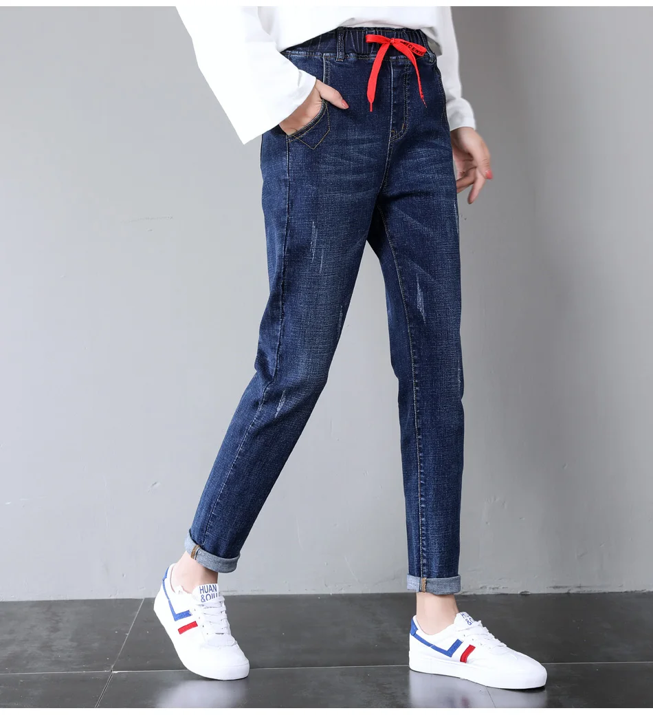 Зимние джинсы для женщин, утепленные флисовые штаны, высокая талия, джинсовые шаровары, теплые джинсы, женские плотные свободные джинсы с эластичной резинкой на талии