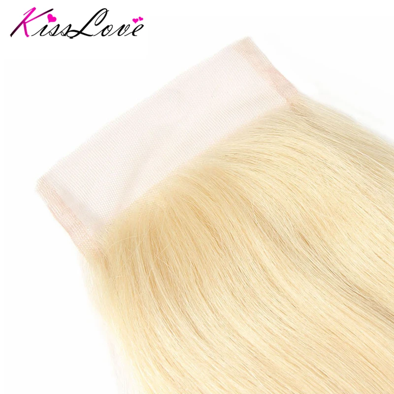 Поцелуй любовь волосы бразильские волнистые 3 пучка с закрытием 613 блонд цвет