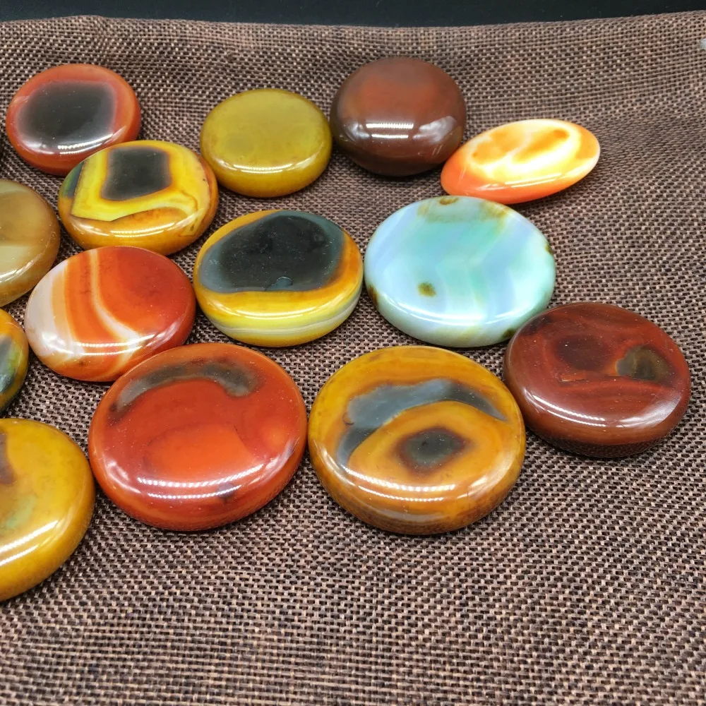 Очаровательный натуральный красный оникс агат Круглый Кабошон кристалл любовь