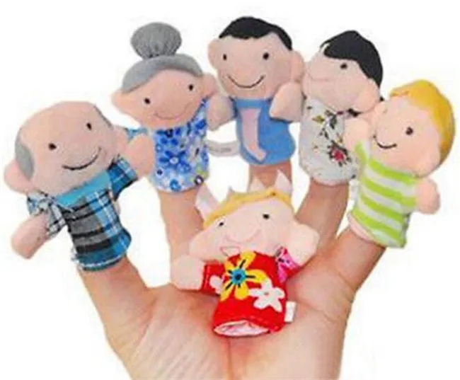 Actionbabei New Hot Sale 6pcs/Set Baby Kids Play Game People Family Members Educational Toy Hand Doll Finger Puppets Toys | Игрушки и